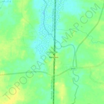 Vangaon topographic map, elevation, terrain