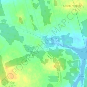 French Village topographic map, elevation, terrain