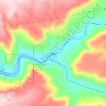 Wahkiacus topographic map, elevation, terrain