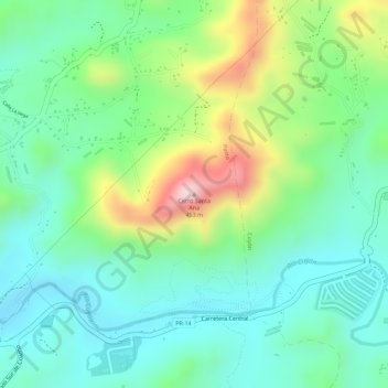 Cerro Santa Ana topographic map, elevation, terrain