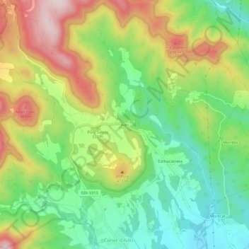 Adri topographic map, elevation, terrain