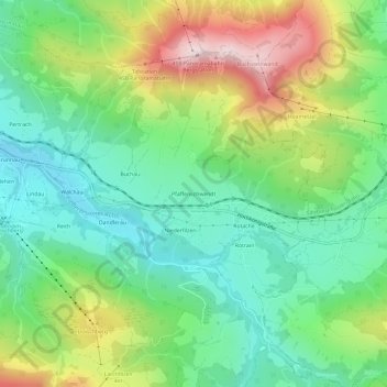 Pfaffenschwendt topographic map, elevation, terrain