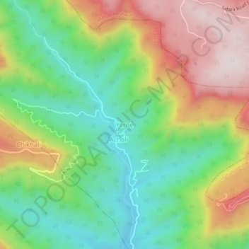 Yerne topographic map, elevation, terrain