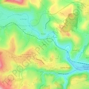 Pitot topographic map, elevation, terrain