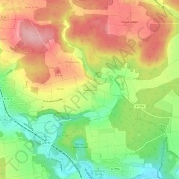 Sinabronn topographic map, elevation, terrain