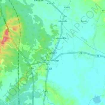 Phonhong topographic map, elevation, terrain