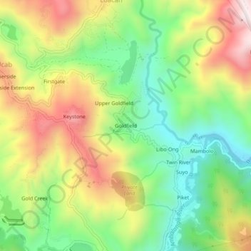 Goldfield topographic map, elevation, terrain