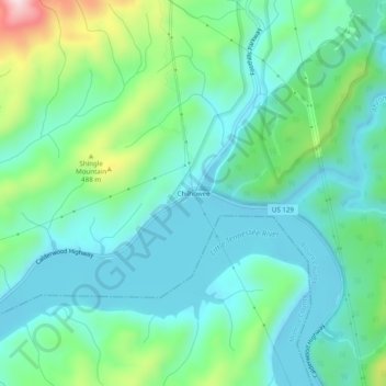 Chilhowee topographic map, elevation, terrain