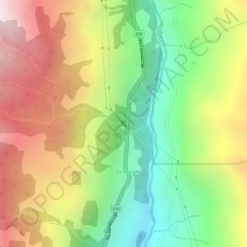 Cascada Velo de Novia topographic map, elevation, terrain