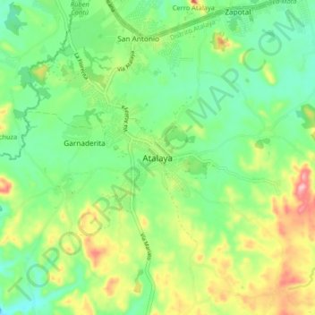 Atalaya topographic map, elevation, terrain