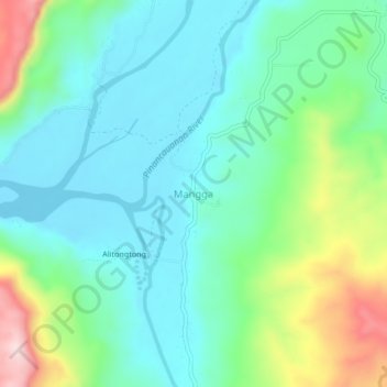 Mangga topographic map, elevation, terrain
