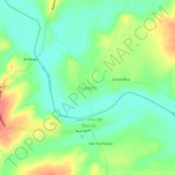 Trizidela topographic map, elevation, terrain