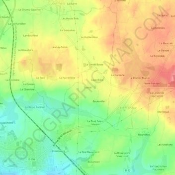 Tramel topographic map, elevation, terrain