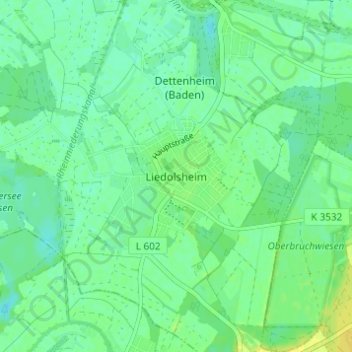 Liedolsheim topographic map, elevation, terrain