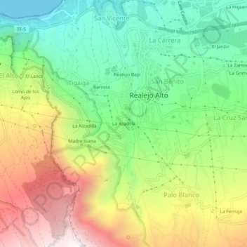 La Azadilla topographic map, elevation, terrain