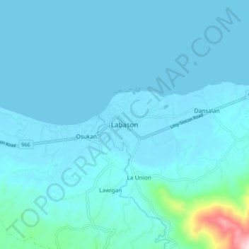 Labason topographic map, elevation, terrain