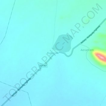 Kuruvalli topographic map, elevation, terrain
