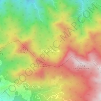 Desa Cisadon topographic map, elevation, terrain