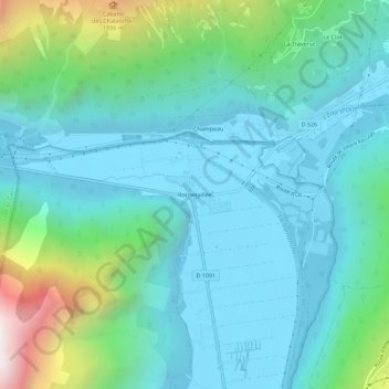 Rochetaillée topographic map, elevation, terrain