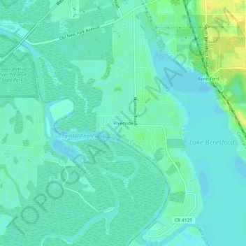 Riverside topographic map, elevation, terrain