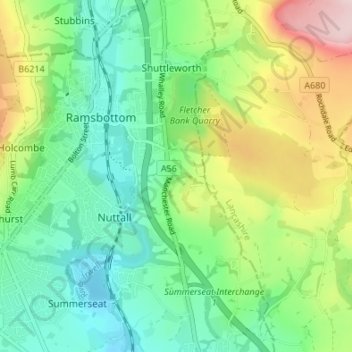 Park topographic map, elevation, terrain