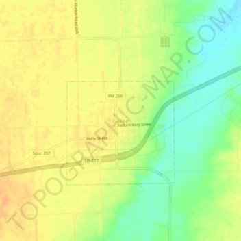 Goree topographic map, elevation, terrain