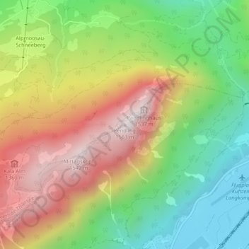 Pendling topographic map, elevation, terrain