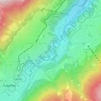 Kirchbrücke topographic map, elevation, terrain