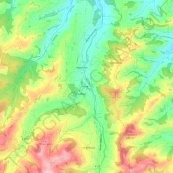 Hofstatt topographic map, elevation, terrain