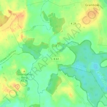 Wodenhof topographic map, elevation, terrain