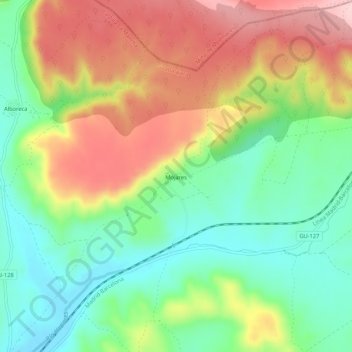 Mojares topographic map, elevation, terrain