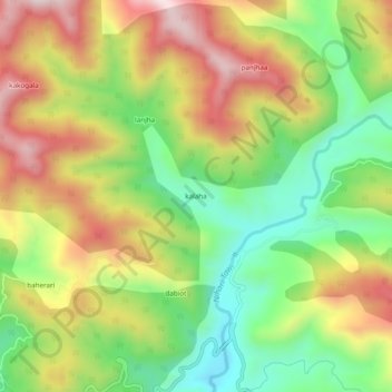 kalaha topographic map, elevation, terrain