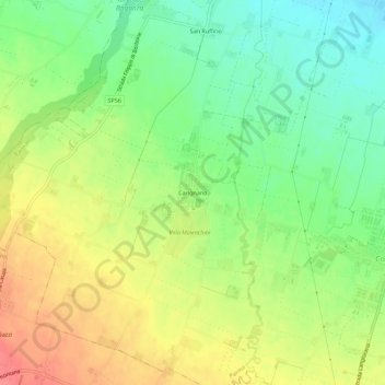 Carignano topographic map, elevation, terrain