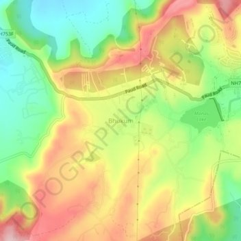 Bhukum topographic map, elevation, terrain