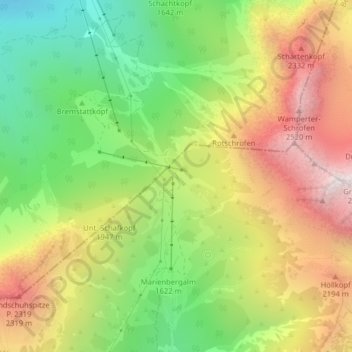 Marienbergjoch topographic map, elevation, terrain