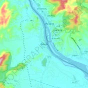 Chiang Khong topographic map, elevation, terrain