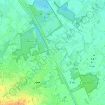 't Sas topographic map, elevation, terrain
