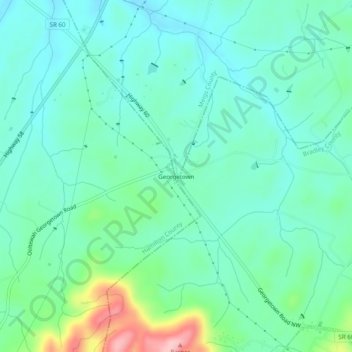 Georgetown topographic map, elevation, terrain