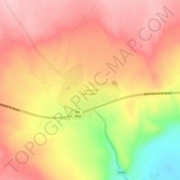 Campbell topographic map, elevation, terrain