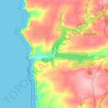 Coombe topographic map, elevation, terrain