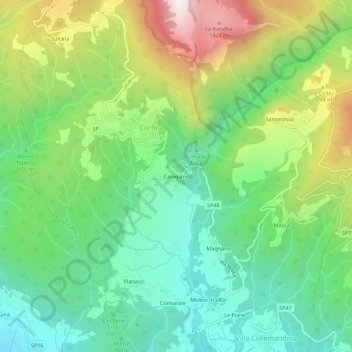 Canigiano topographic map, elevation, terrain