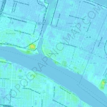 Holy Cross topographic map, elevation, terrain