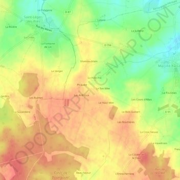 Le Trelmée topographic map, elevation, terrain