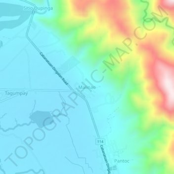 Malinao topographic map, elevation, terrain