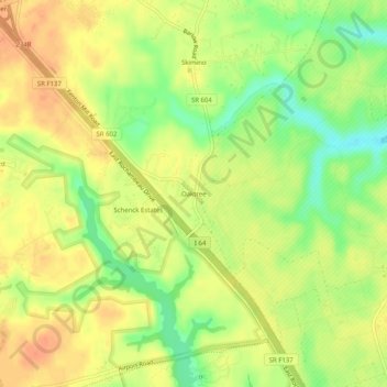 Oaktree topographic map, elevation, terrain