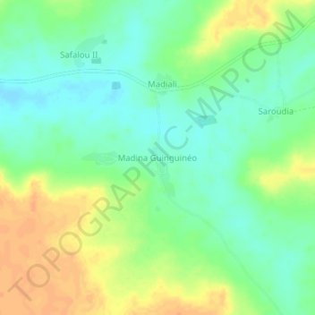 Guinguinéo topographic map, elevation, terrain