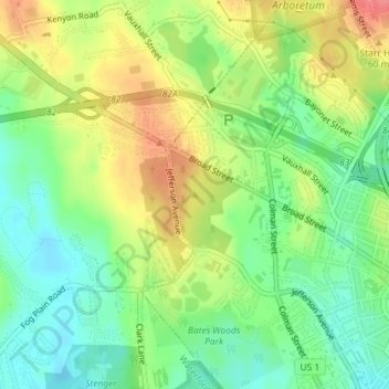Prospect Hill topographic map, elevation, terrain