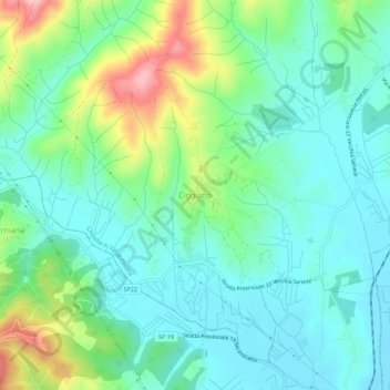 Ciggiano topographic map, elevation, terrain