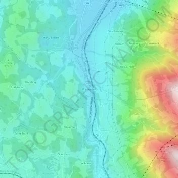 Walswegen topographic map, elevation, terrain
