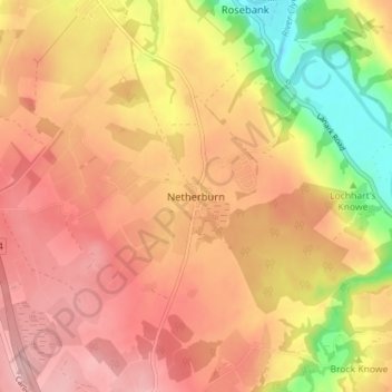 Netherburn topographic map, elevation, terrain